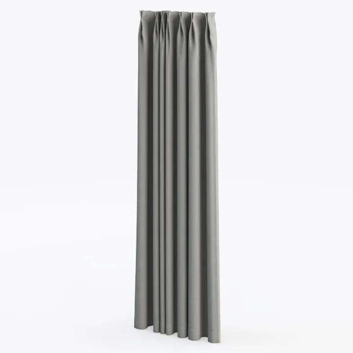 Minimalist Grey Fabric Window Curtain 3D Model