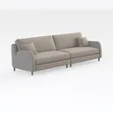SIMPLIHOME Livingston 76-inch Wide Sofa in Cream W Right 45 Degree View