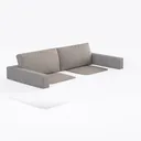 Minimalist Fabric Loveseat Sofa 3D Model Right 45 Degree View