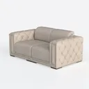 Luxury Modern Tufted Fabric Loveseat Sofa 3D Model Left 45 Degree View
