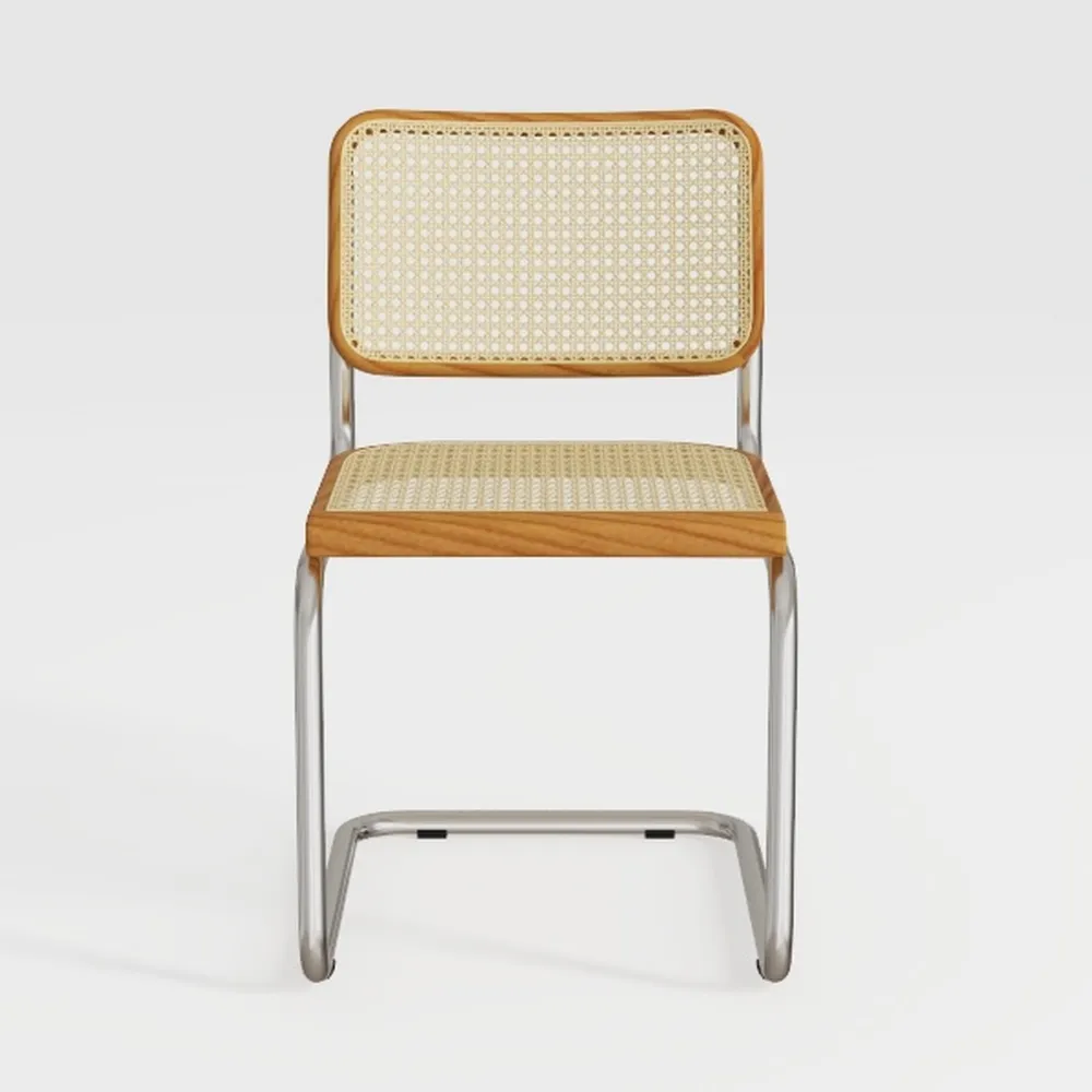 Rattan Dining Chair Set of 2, Mid-Century Modern