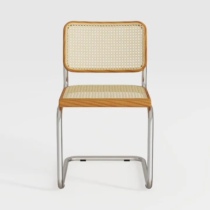 Rattan Dining Chair Set of 2, Mid-Century Modern