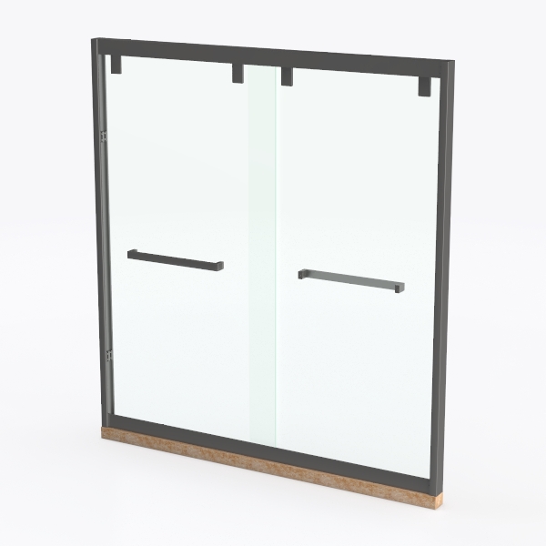 ELEGANT Semi-Frameless Sliding Shower Door 60 in 