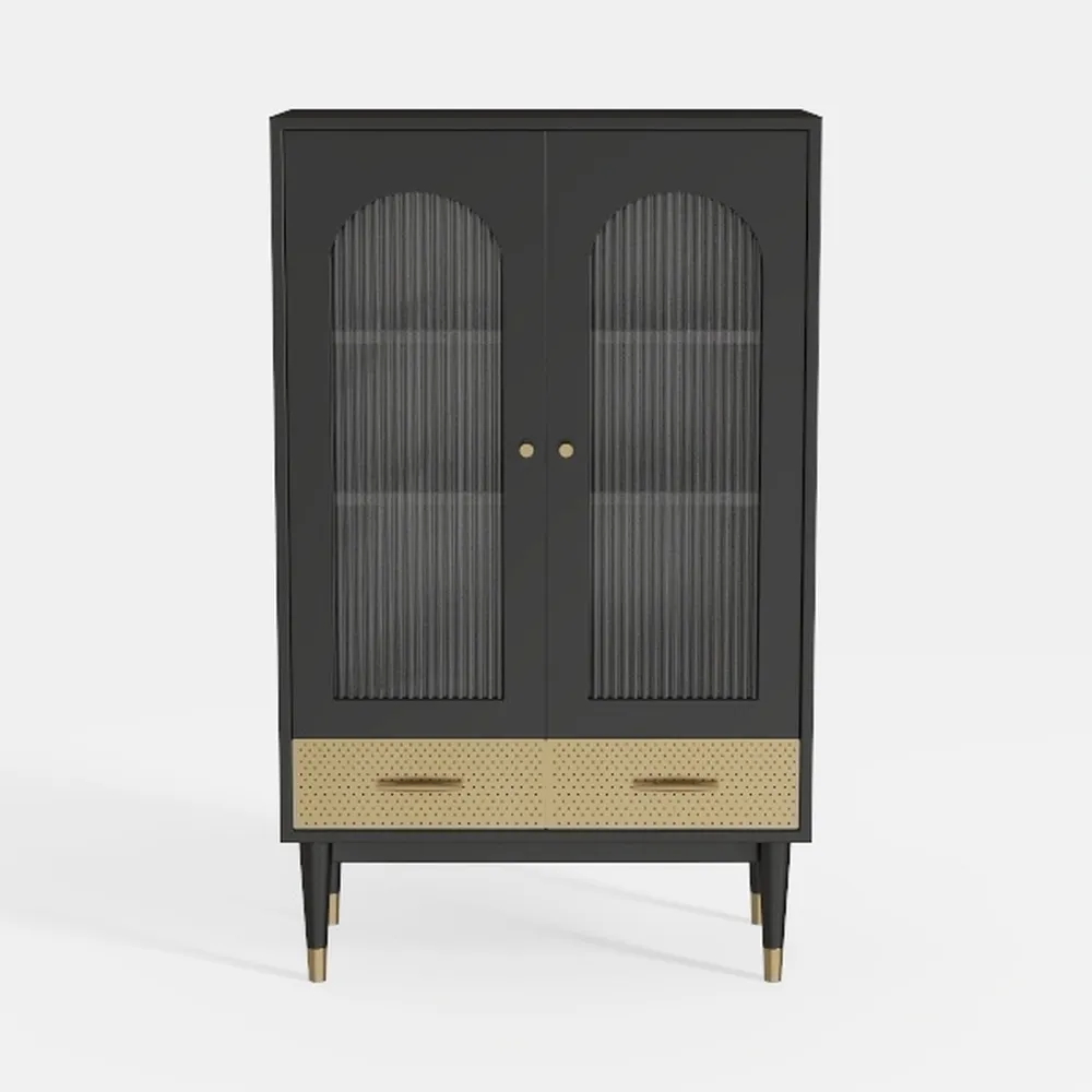 71" Metal Storage Cabinet with Glass Doors and