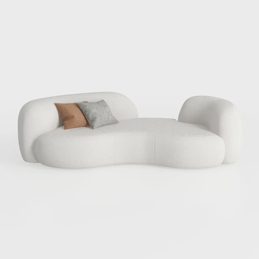 SSC SATITUNCASA 93.6'' Modern Boucle Curved Sofa f
