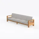 Modway EEI-4253-NAT-WHI-SET Upland Patio Teak Wood Left 45 Degree View