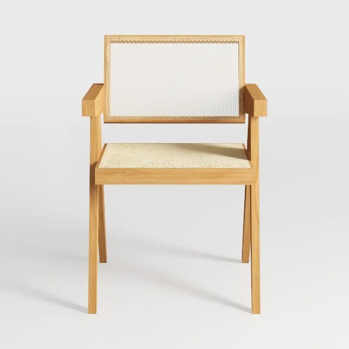 LEEMTORIG Modern Cane Back Dining Chair, Natural
