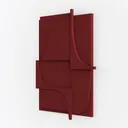 Minimalist Red Fabric Abstract Wall Decor 3D Model Left 45 Degree View