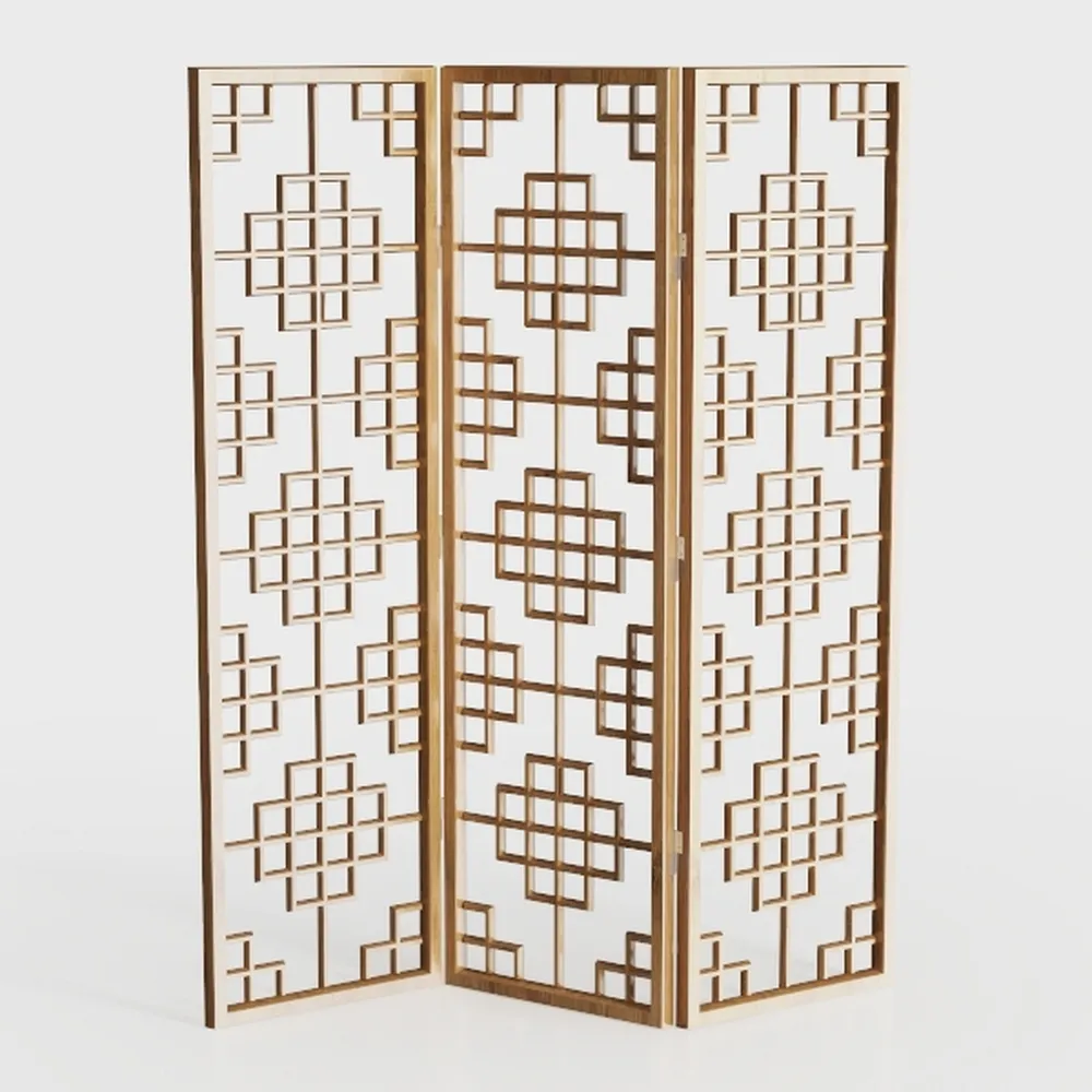 Roundhill Furniture Giyano 4 Panel Screen Room 