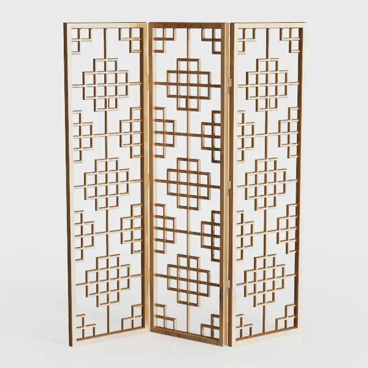 Roundhill Furniture Giyano 4 Panel Screen Room 