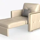 Oversized Single Sofa with Ottoman,Reading Sofa  Left 45 Degree View