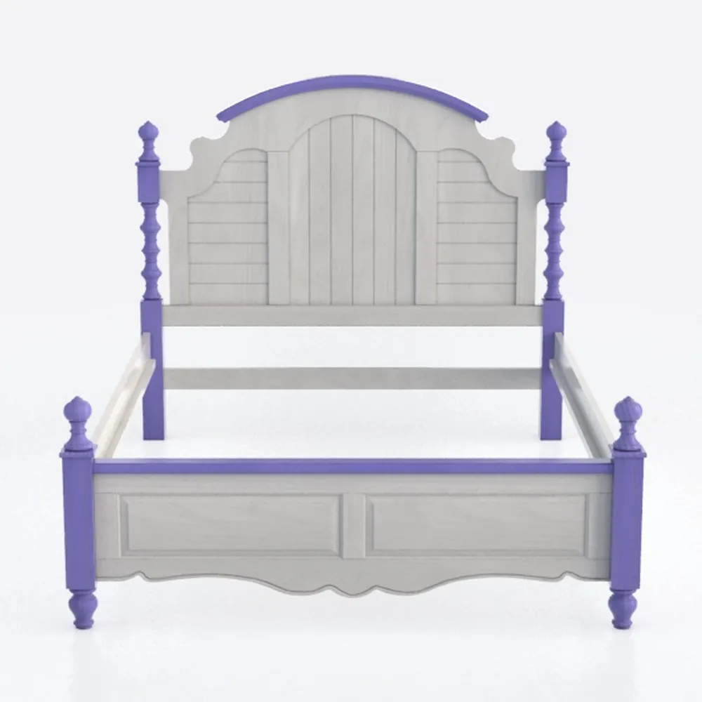 Benjara Auri Twin Size Poster Bed, Arch Headboard,