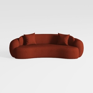 Acanva Luxury Modern Tight Curved Back Velvet Sofa