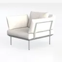 HollyHOME Modern Velvet Accent Chair with Ottoman Left 45 Degree View