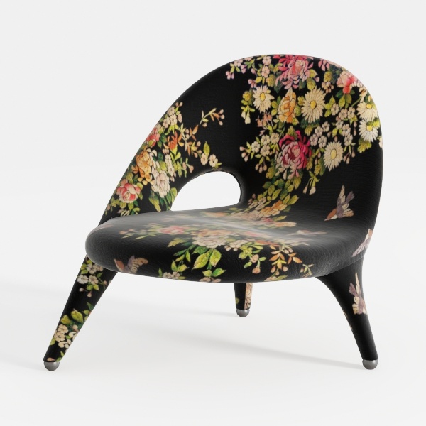 Garden Deco - Poltrona a Conchiglia in Velluto