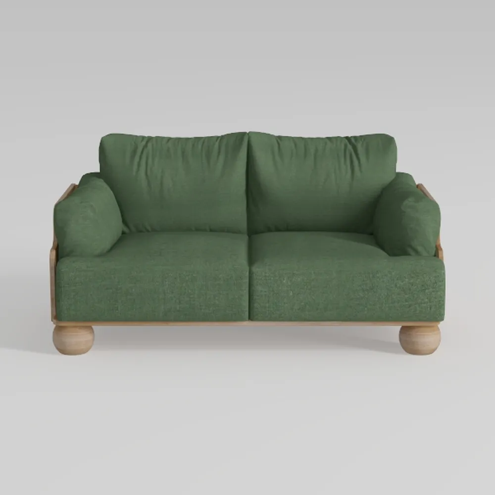 Green Velvet Couch, Comfy Sofa Couch with Spring C