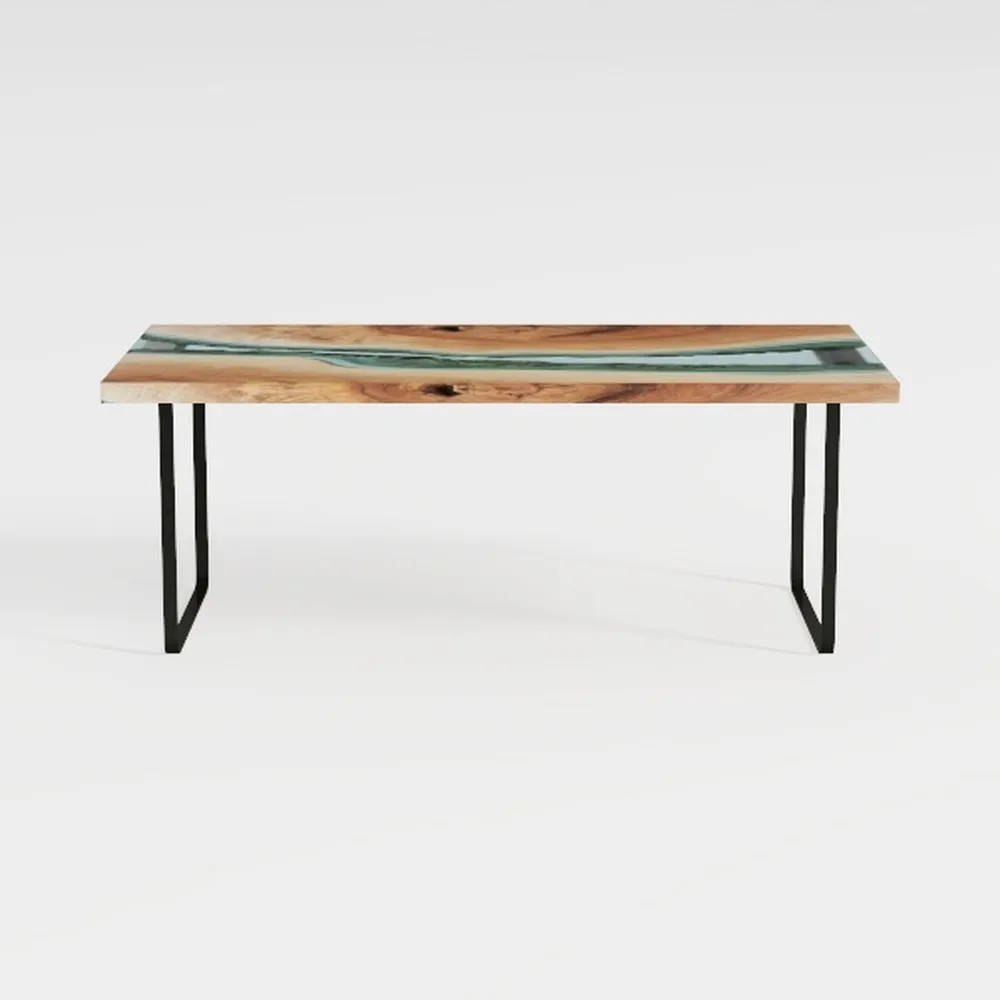 Large Black Luxury Office Desk, Live Edge Black