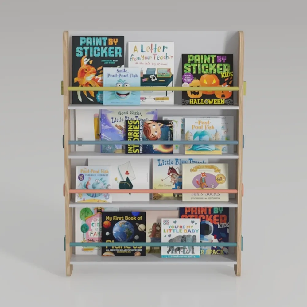 Kids Bookshelf Wood Toy Storage Organizer Cabinet