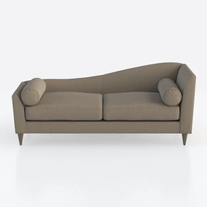 Minimalist Fabric Upholstered Chaise Lounge 3D Model