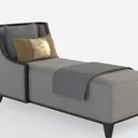 Furniture of America Tatiana Modern Chenille Modul Right 45 Degree View