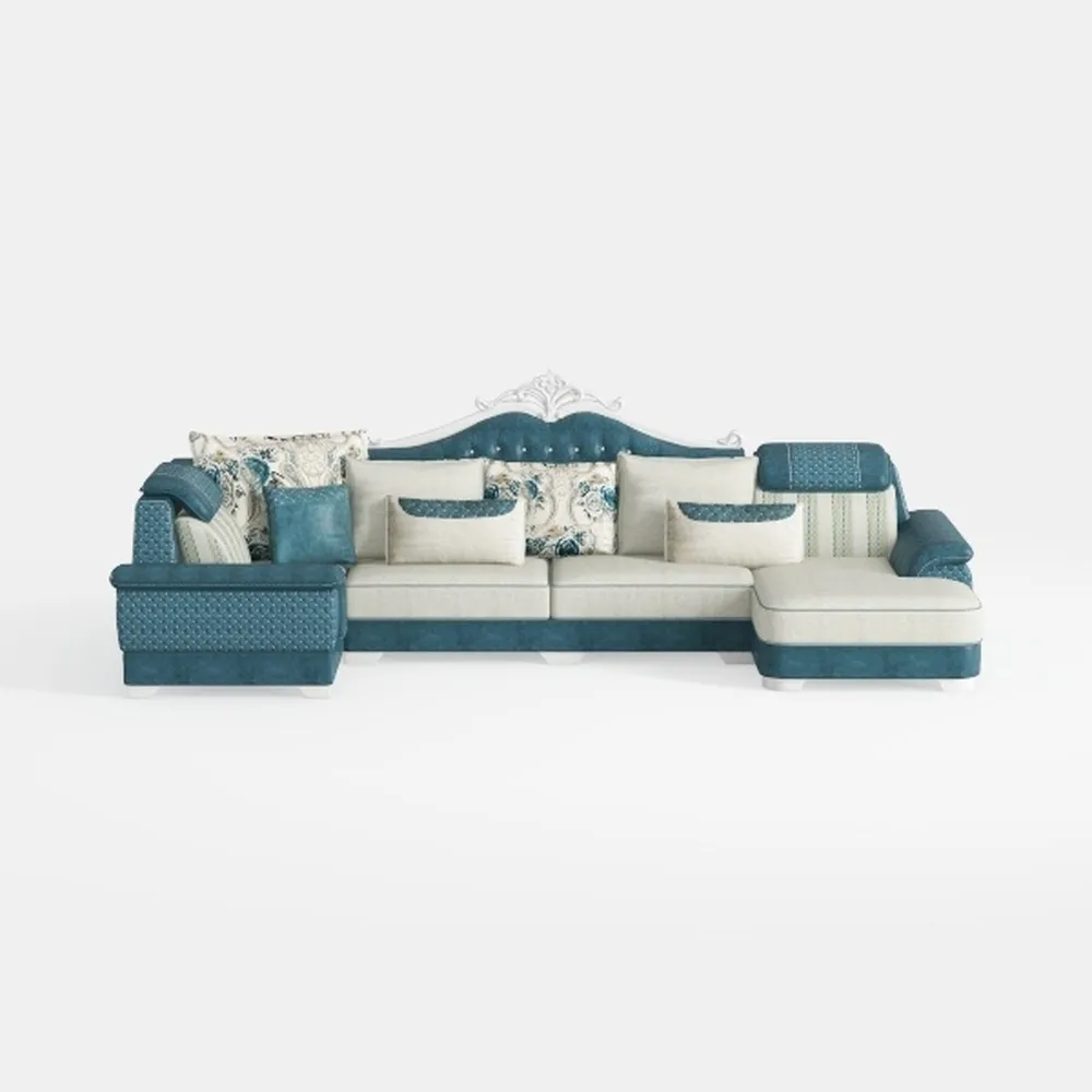 115 in. Convertible Linen U-Shape Modular Sectiona
