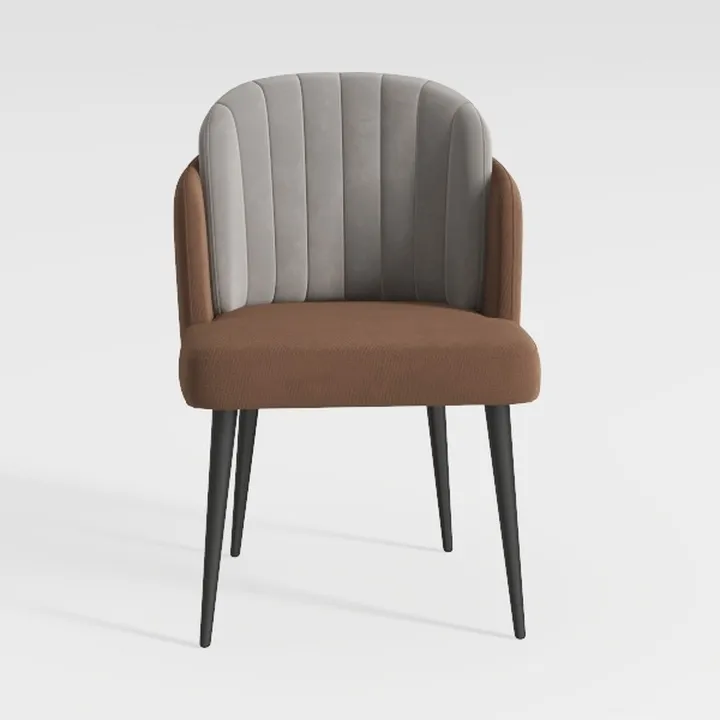 Modern Two Tone Velvet Upholstered Armchair 3D Model