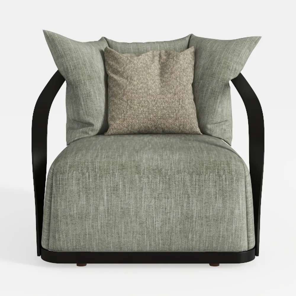 54.33" Oversized Round Chaise Longue Chair Indoor