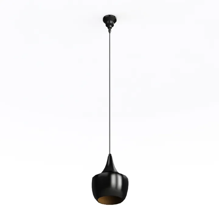 Minimalist Black Metal Pendant Lamp 3D Model
