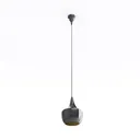 Minimalist Black Metal Pendant Lamp 3D Model Left 45 Degree View