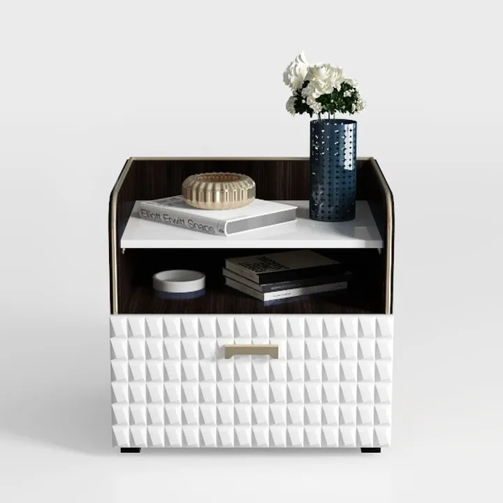 Fluted Night Stand Bedroom Nightstand with