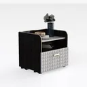 Fluted Night Stand Bedroom Nightstand with Right 45 Degree View