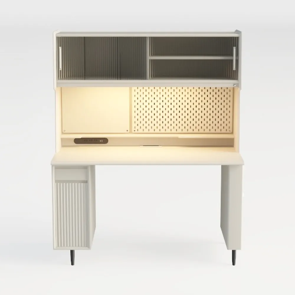 Generico Scrivania compatta con libreria Integrata, Ampio Spazio di archiviazione, Struttura in Metallo per stabilità, Ideale per camere da Letto e studi (120 x 60 x 74 cm)