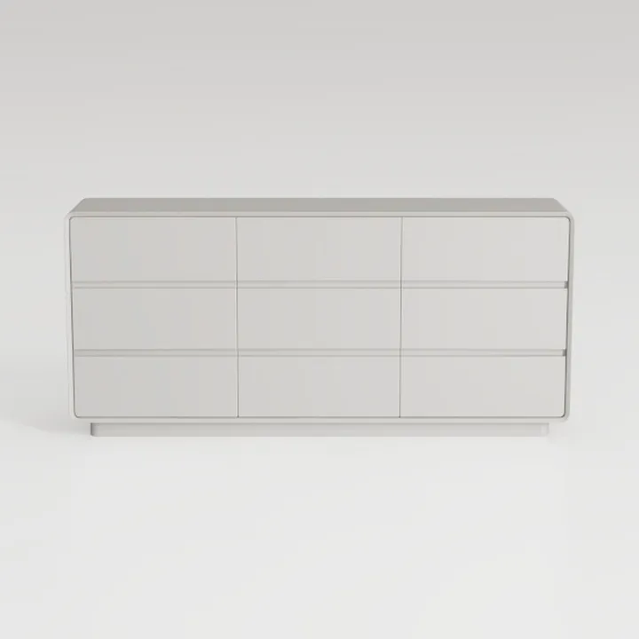 Minimalist Solid Wood 9 Drawer Dresser 3D Model