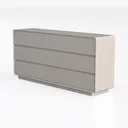 Minimalist Solid Wood 9 Drawer Dresser 3D Model Left 45 Degree View