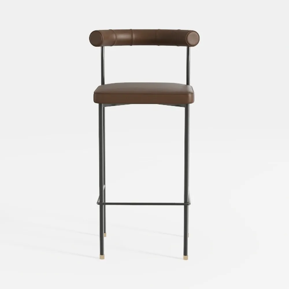 Summerset 29.9 in. Brown Metal Cushioned Bar Stool