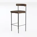 Summerset 29.9 in. Brown Metal Cushioned Bar Stool Left 45 Degree View