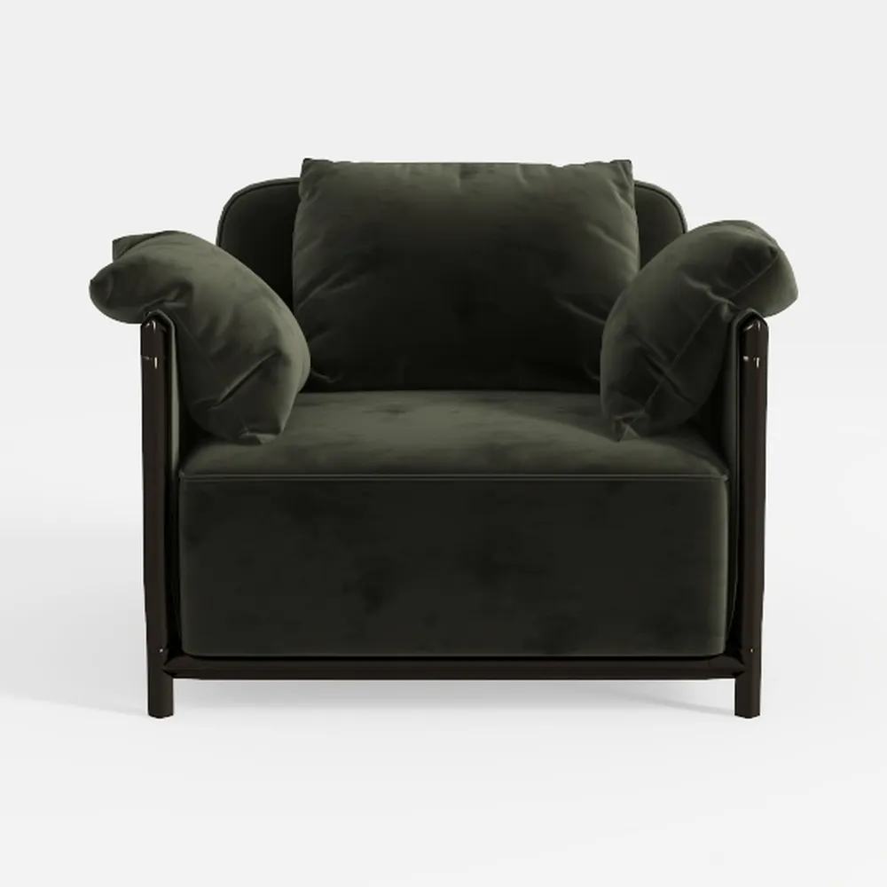 Chenille Accent Chair Set of 2, Comfy Oversized