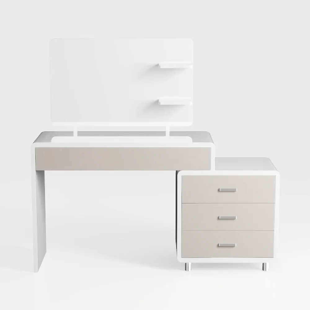 DWVO 46'' Glass Top Makeup Vanity with 10 Drawers,