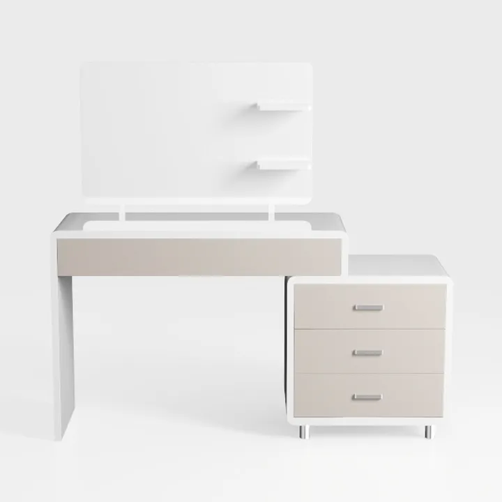 DWVO 46'' Glass Top Makeup Vanity with 10 Drawers,