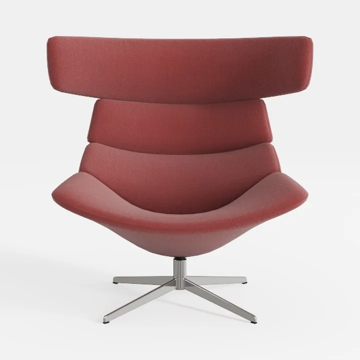 Modern Fabric Upholstered Swivel Armchair 3D Model