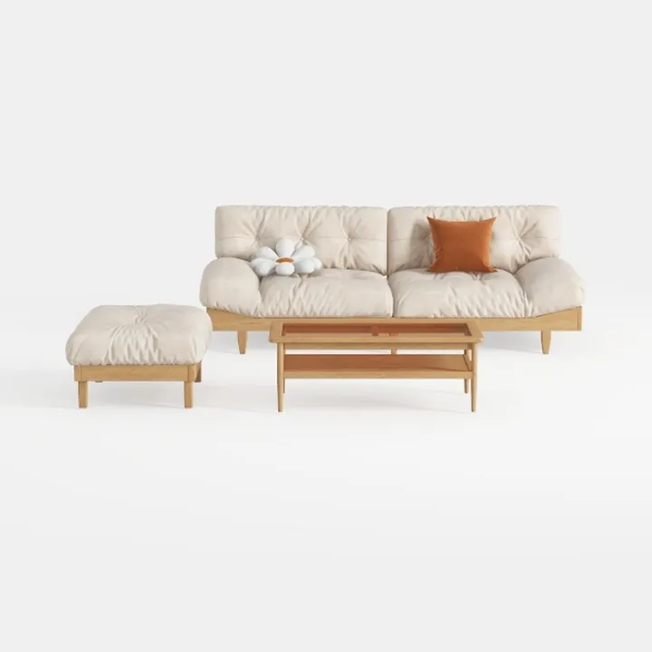 Sofa with Golden Legs, Detachable Cushions, with