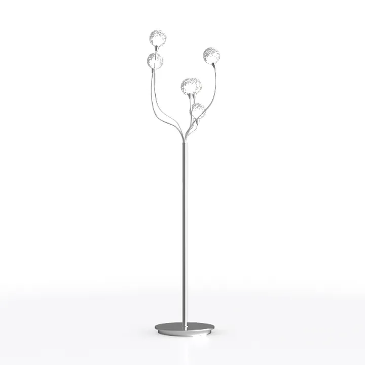 Modern Metal Crystal Globe Branch Floor Lamp 3D Model