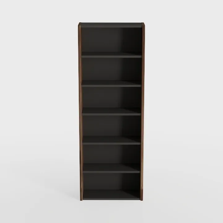 Stained Walnut Bookcase with Open Storage, 5