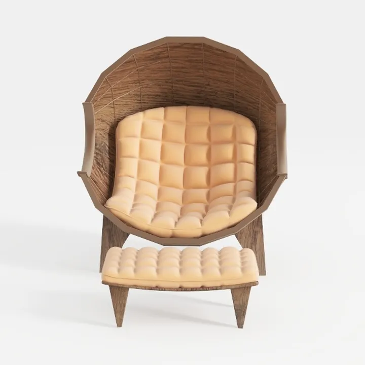 DRKAT Lazy Chair with Ottoman, Modern Large Accent