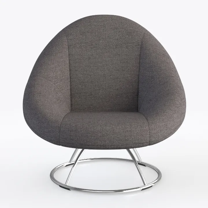 Modern Minimalist Fabric Swivel Accent Chair 3D Model