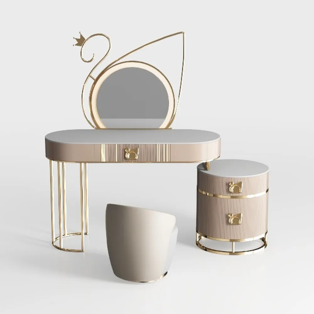 Makeup Vanity Desk with 3 Adjustable Lighted Mirro