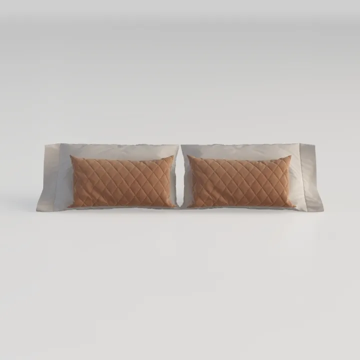 Minimalist Velvet Quilted King Pillow Set 3D Model