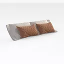 Minimalist Velvet Quilted King Pillow Set 3D Model Right 45 Degree View