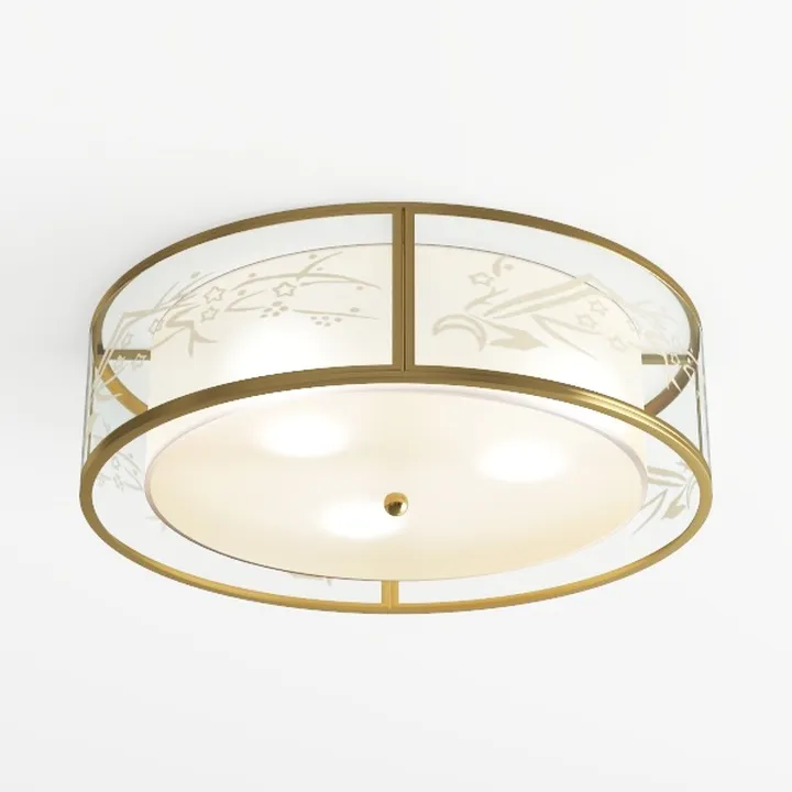 20" Caged Crystal Ceiling Fan with Light, Gold