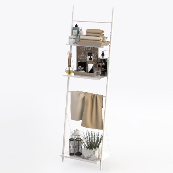 VASAGLE Blanket Ladder for Living Room-Warm Beige